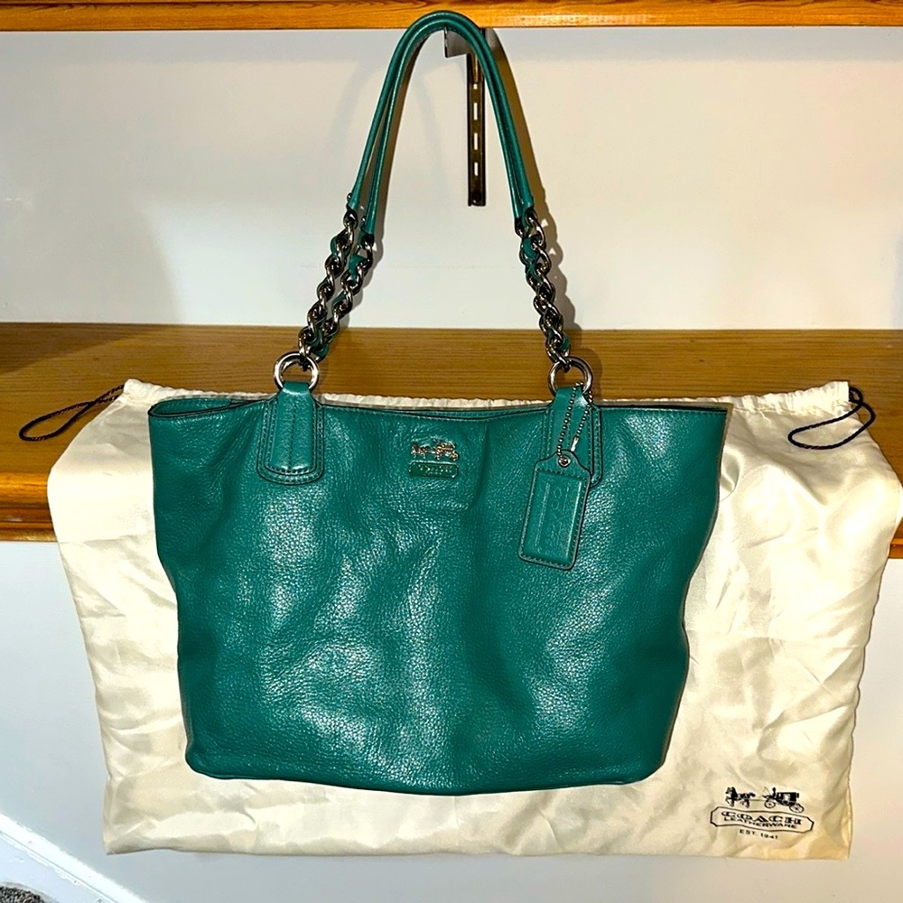 Coach Madison Chain Handle Tote Bag - Teal No. C1294-20466